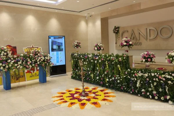 reception decoration for corporate offices